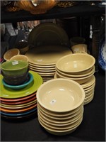 59 pieces of Fiesta Ware, mostly Sunflower