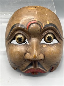 Carved wood dance tribal mask