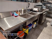 S/S Twin Bowl Wash Trough, Preparation Bench