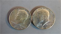 2-1964 Kennedy Half Dollars