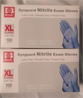 200 New Basic SynGuard Nitrile Exam Gloves - XL