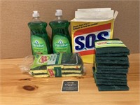 Lot of Assorted Kitchen Dish Cleaning Products