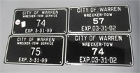 (4) Wrecker tow Warren, MI plates.
