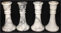 Set Of 4 Marble Candle Sticks