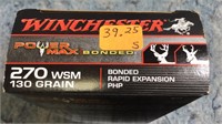 (5) Boxes 270 WSM Ammo (100) Rds