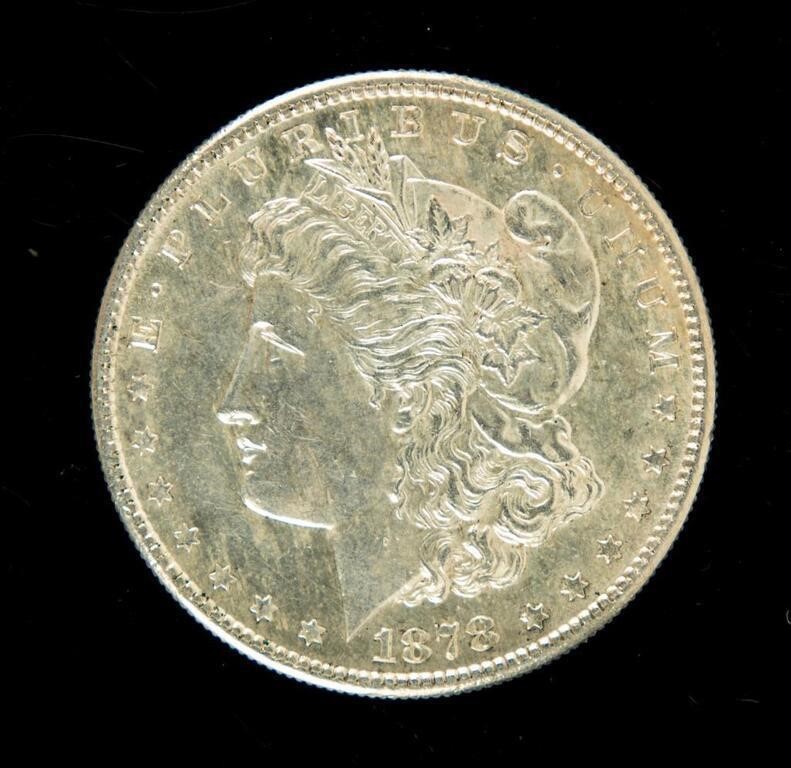 Coin 1878-S Morgan Silver Dollar-DMPL+BU