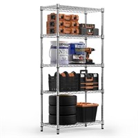 MZG 5 Tier Chrome Wire Shelving Unit