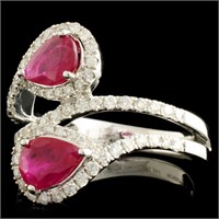 1.60ct Ruby & 0.60ctw Diamond Ring in 14K Gold