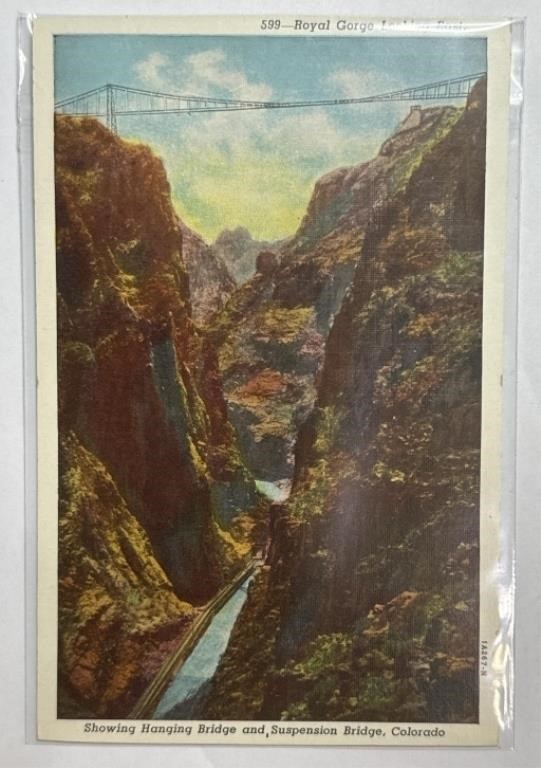 Vintage Colorado Suspension Bridge Postcard PPC!