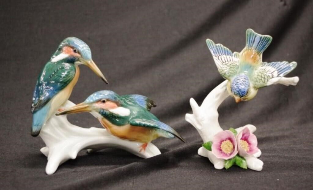 Two German porcelain Karl ENS birds