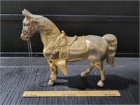 DECORATIVE METAL CAST HORSE, 10" T X 11" L
