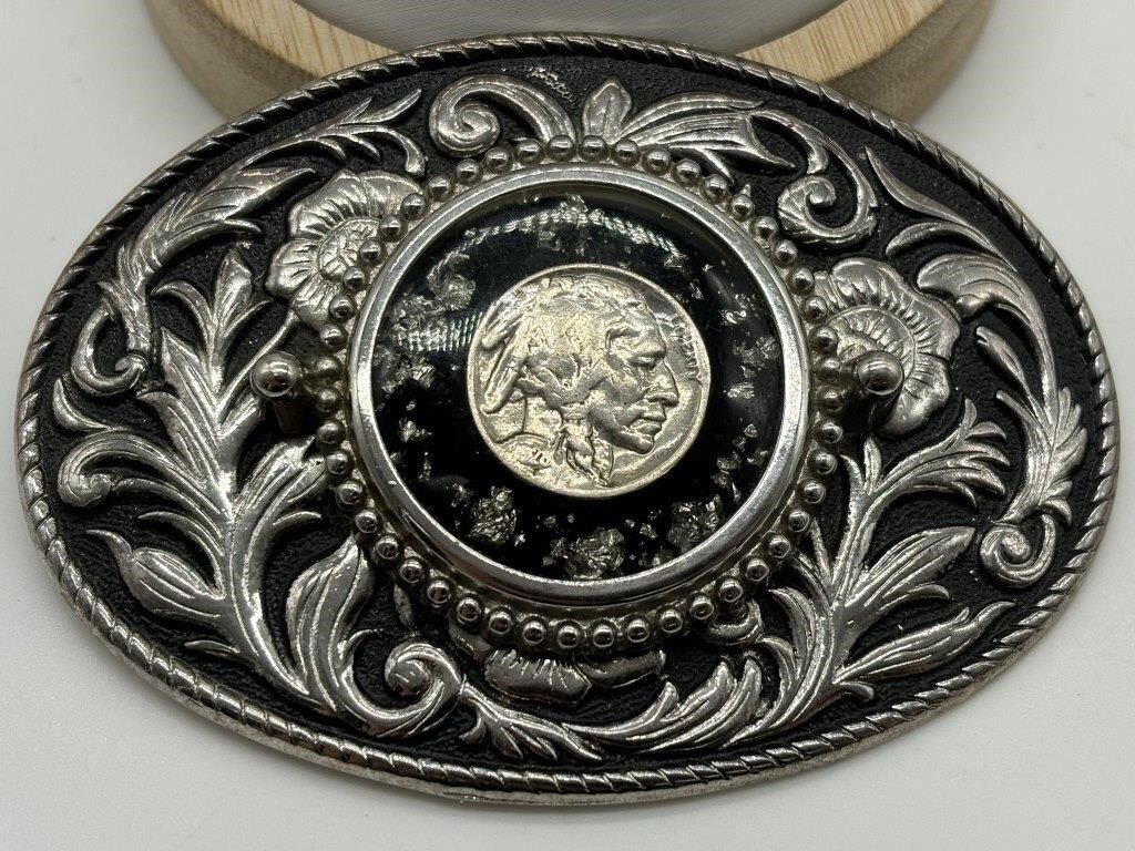 Vintage Buffalo Nickel Large Belt Buckle