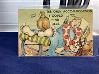 20 century comedic, funny postcard posted