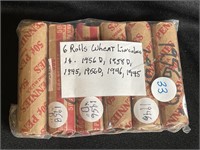 6 ROLLS OF LINCOLN WHEAT PENNIES