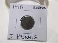 1918, German 5 Pfennig coin