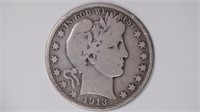 1913-S Liberty Head Barber Half Dollar