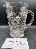 Vintage Star of David Pressed Glass Pitcher