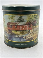 Vintage Red Man chewing tobacco tin