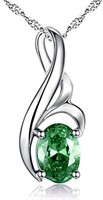 Pretty Oval Cut .75ct Emerald Necklace