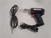 Two Soldering Irons Working