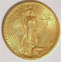 Saint Gaudens 1908 US Double Eagle $20 Gold Coin;