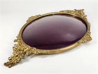 ANTIQUE ORNATED GOLD METAL OVAL PICTURE FRAME