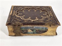 EARLY ORNATE HAND PAINTED CDV PHOTO ALBUM