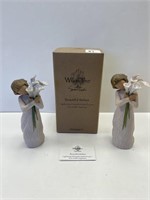 LOT OF 2 WILLOW TREE GIRLS BEAUTIFUL WISHES-1 BOX