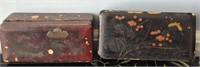 Pair of Small Hand Painted Wooden Boxes