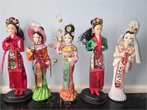Set of 5 Asian Style Figurines
