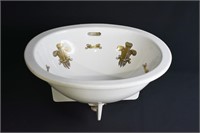 Vintage 1966 Porcelain Sink 17" x 14" x 9"h