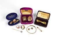 Lot of antique low karat and gold-filled jewellery
