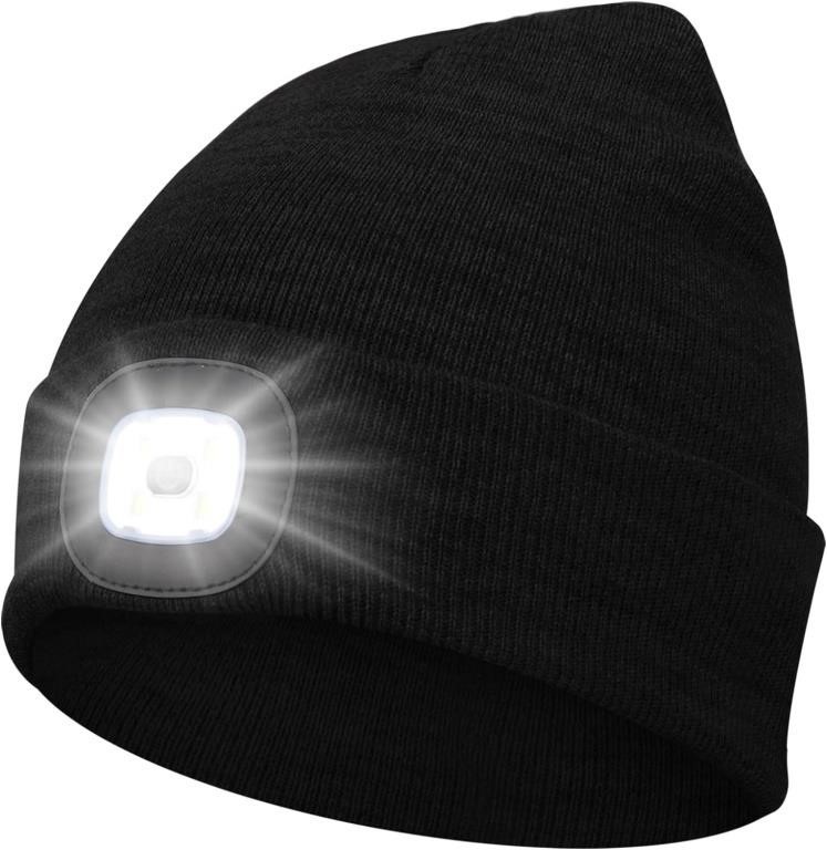 Beanie Hat with Light Headlight Hats LED USB