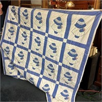 Hand Sewn Dutch Girl Pattern Quilt