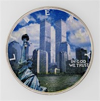 2001 Silver Eagle BU Painted Twin Towers