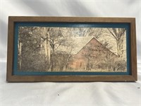 12X6 INCH FRAMED BARN PICTURE