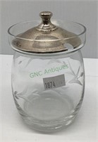 Vintage sterling silver and etched glass