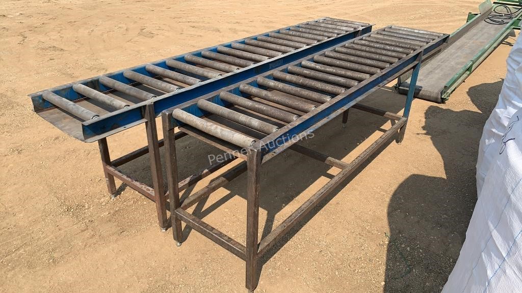 (2) 9Ft Roller Conveyors 21-In Wide