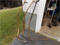 3 Antique Mowing Scythes