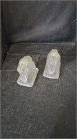 1930's Ferderal Glass Horse Head Bookends
