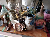 lot of vases, decoratives, plastic plants, etc.