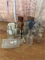 11 Vintage/Antique Miniature Glass Bottles