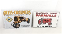 LIKE NEW Assorted Tractor Metal Signs (x2)
