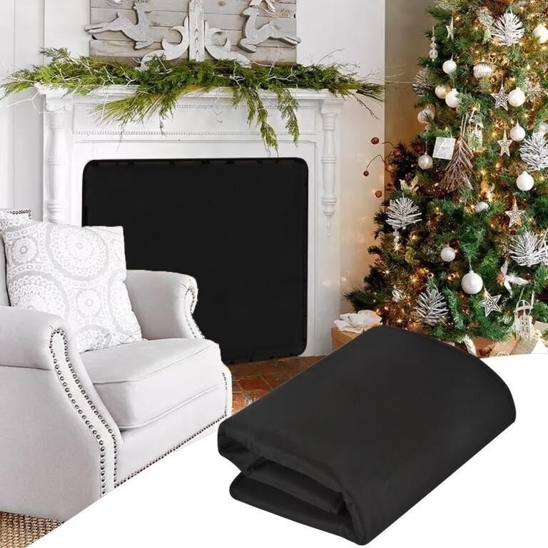 (29"W X 29"H - black) Magnetic Fireplace Cover