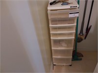 Plastic storage cupboard on wheels