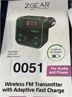 ZGEAR FM TRANSMITTER AND CAR CHARGER