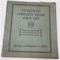 Vintage 1932 Spalding Sports Dealer Catalog