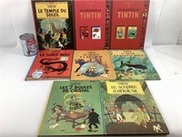 8 BD Tintin dont le Temps du Soleil, le Lotus Bleu