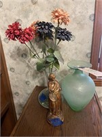 3 pcs-Resin Lady Statue & 2 Vases