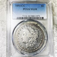 1893-CC Morgan Silver Dollar PCGS - VG10